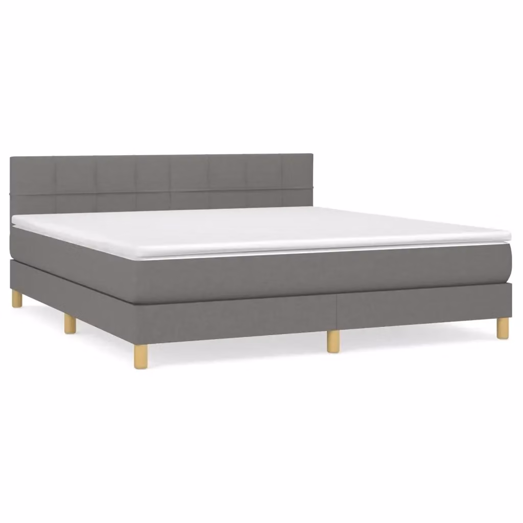 Letto Ibrido con Materasso vidaXL in Tessuto Grigio e Bianco L/P/H: 180 x 200 x 203 cm – 2