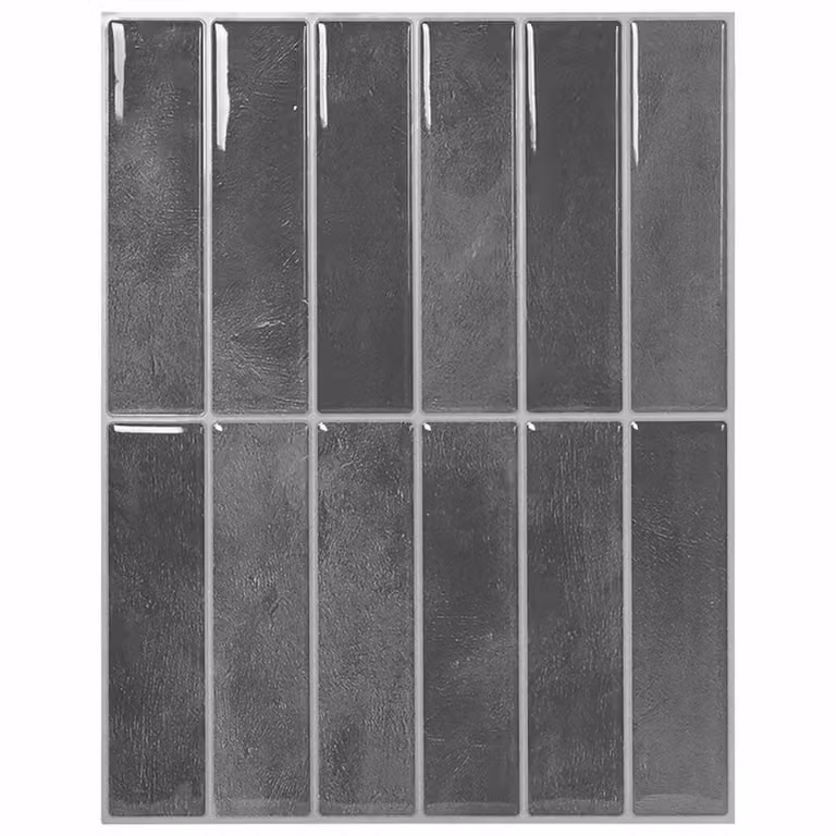 Set di 50 piastrelle rettangolari vidaXL effetto piastrella in plastica, colore grigio, L: 29 cm, P: 23 cm, H: 0,08 cm