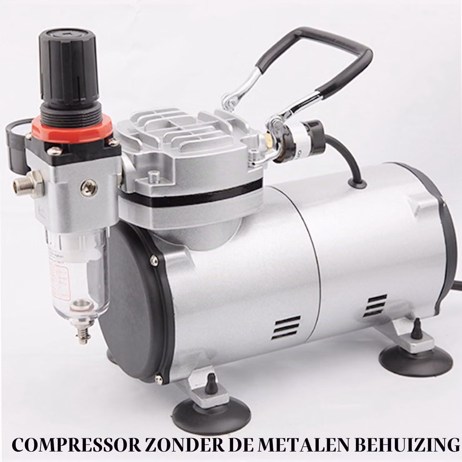 Compressore per aerografo, modello compatto - 230 Volt, 150 Watt - capacità di 23 litri al minuto - realizzato in alluminio