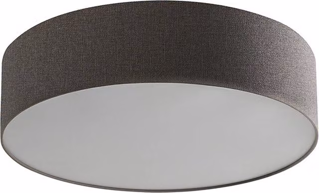 Plafoniera VIVIEN 58cm con Paralume Cilindrico in Tessuto Antracite e Attacco E27 per Illuminazione Soffitto - Rossini Group