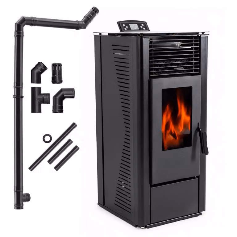 THUNDER® KARMEN BLACK | Stufa a pellet | 10 kW | Tubo Ø 80 mm | Nera