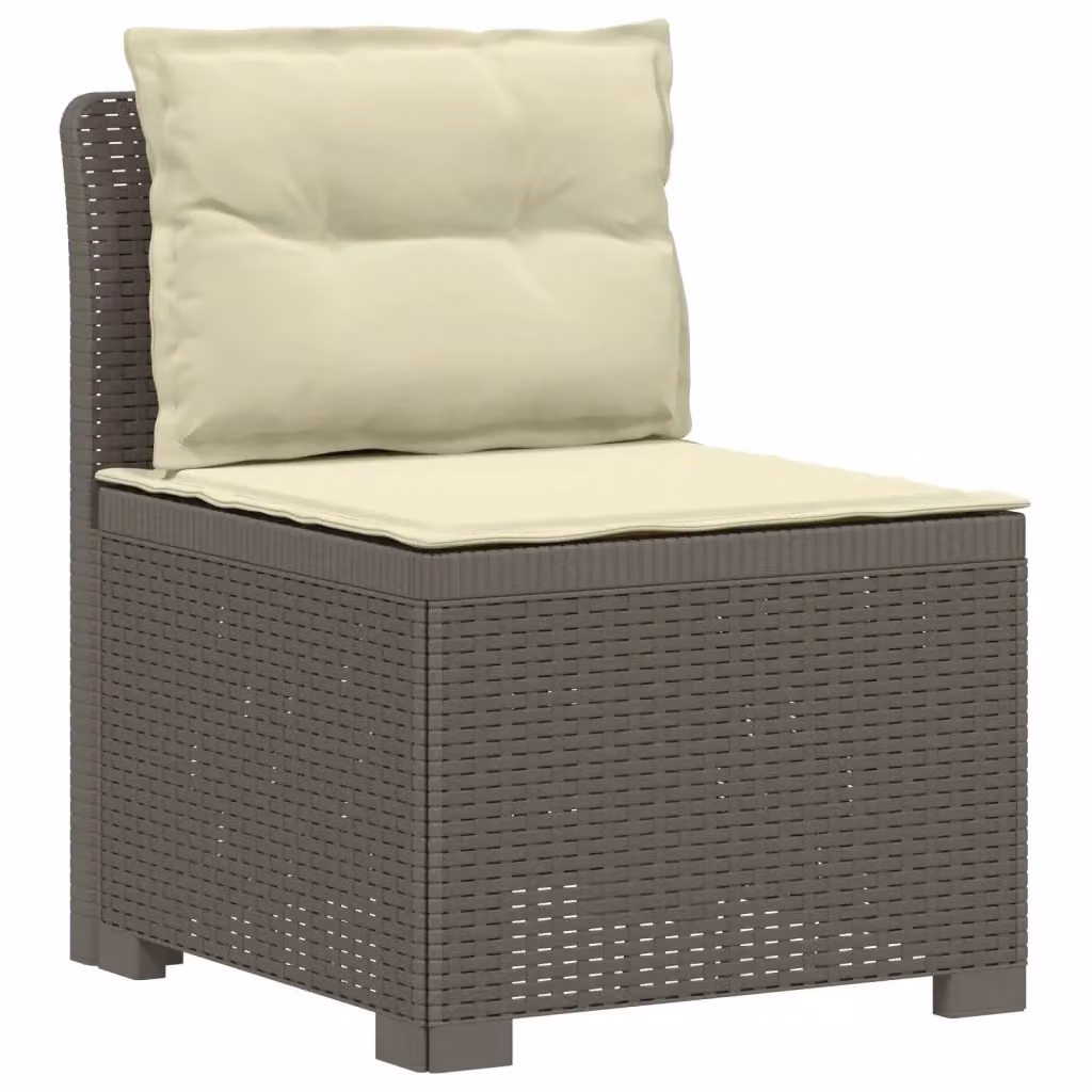 Divano da esterno singolo in rattan effetto moderno con cuscini grigi per giardino o terrazzo L: 70 cm, P: 62 cm, H: 55 cm – 2