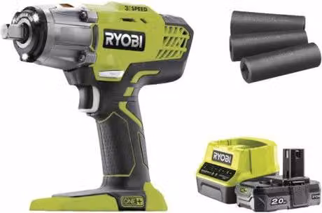 Avvitatore a impatto RYOBI 18V ONE+, 3 modalità, attacco quadrato da 1/2", batteria da 2 Ah, borsa e adattatore da 1/4", R18IW3-120S