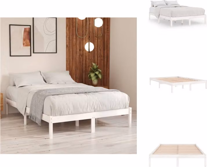 vidaXL Letto in legno massiccio bianco 180x200 cm - Letti e strutture letto