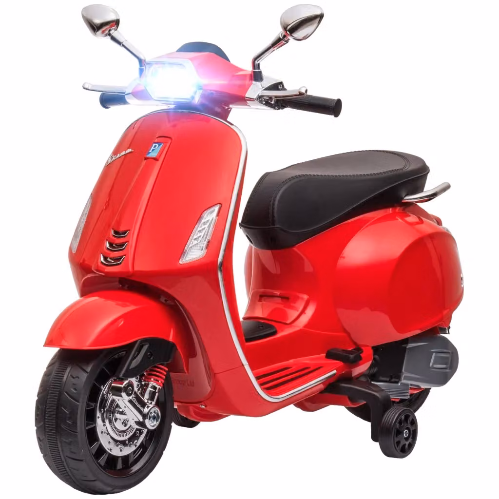 Moto Elettrica Vespa Xylo per Bambini dai 3 Anni in Colore Rosso con USB, MP3, Radio FM e LED – 2