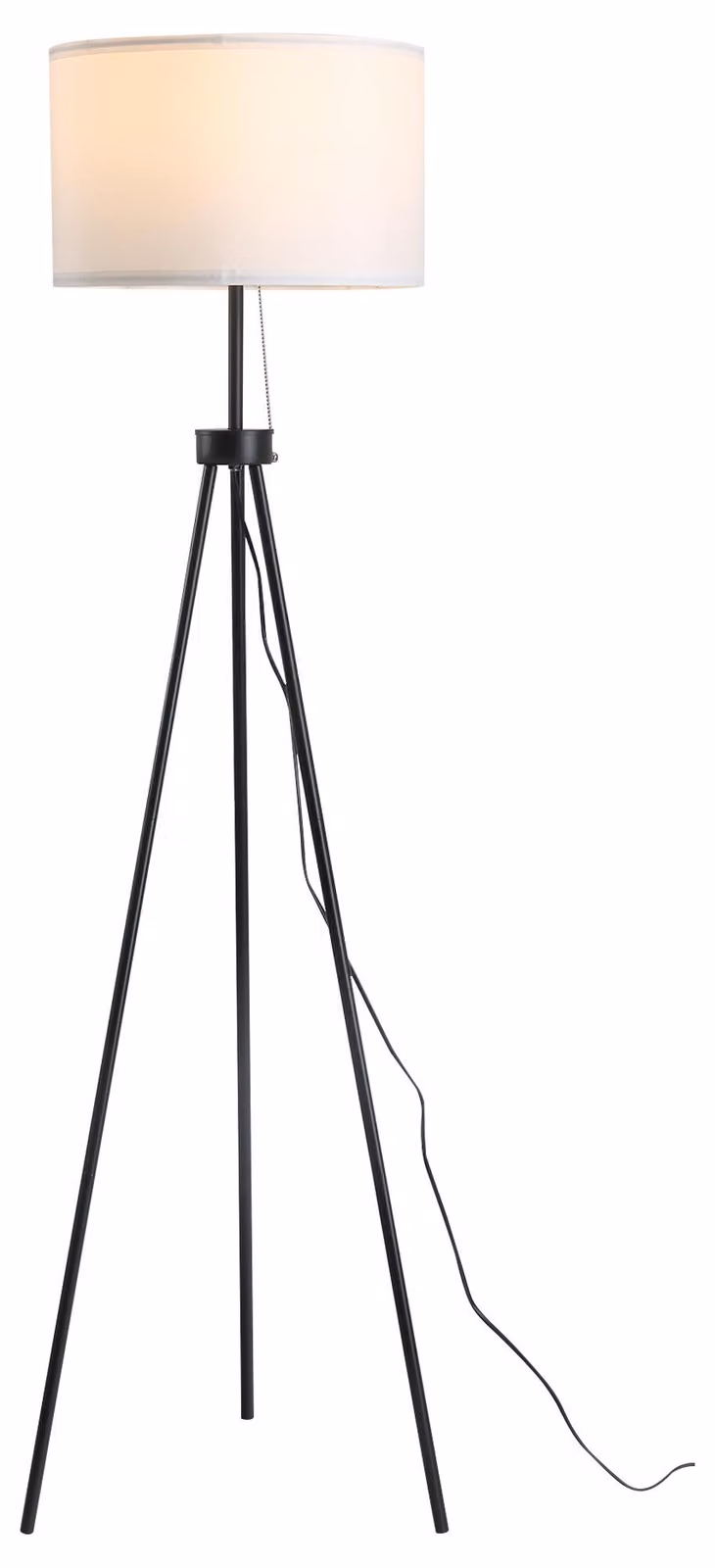 Lampada da terra Lampada da terra E27, acciaio+poliestere, 37x37x152cm (nero+bianco)
