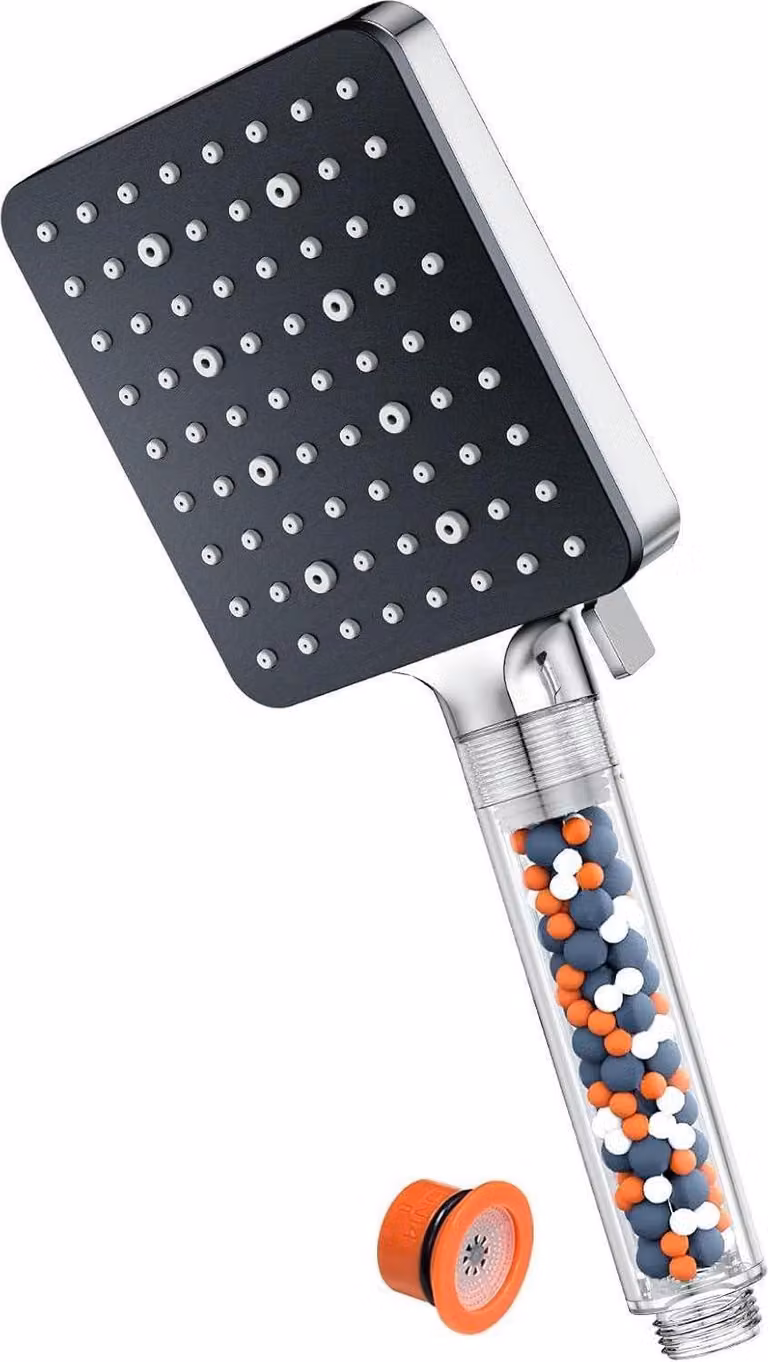 Soffione doccia Doccia a mano con filtro Alta pressione 6 tipi di getto Anticalcare Cromo
