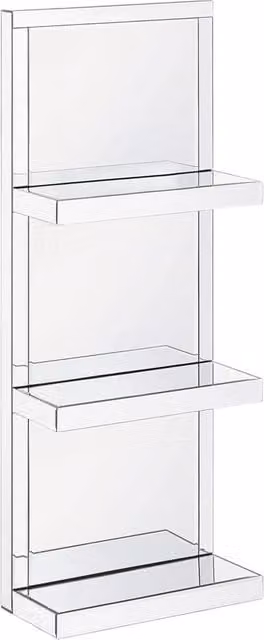 Mensola da bagno Glam Beliani in vetro temperato effetto specchio argento L: 108 cm, P: 20 cm, H: 14 cm