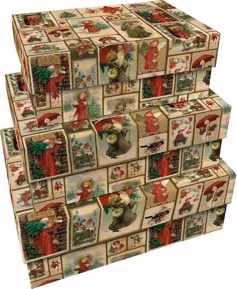 Scatole decorative natalizie 3pz
