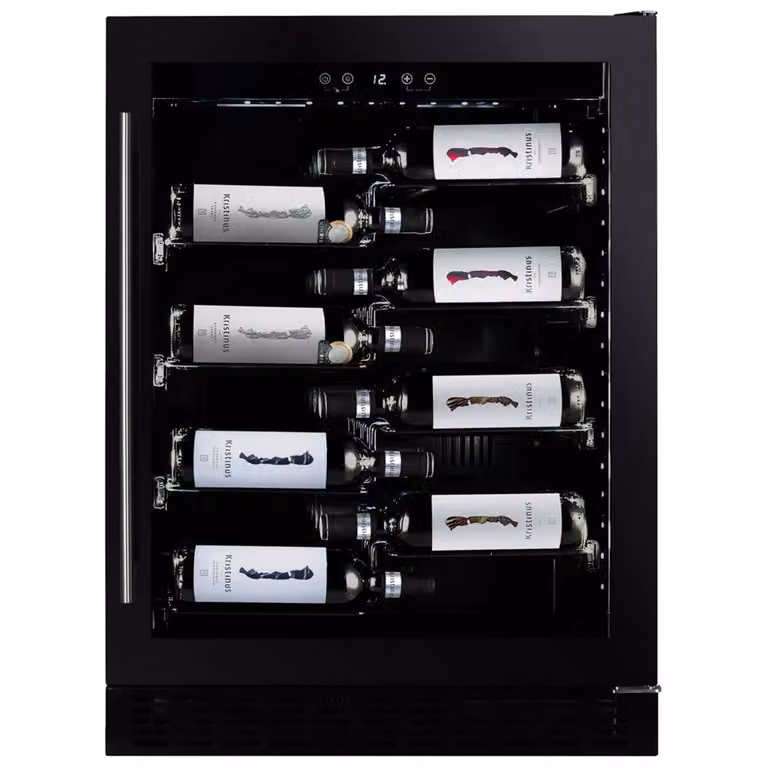Cantina Built-in monotemperatura porta full glass nera con maniglia inox - classe E, 40 bottiglie - DAUF-40.138B