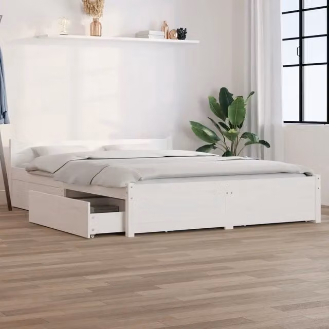 Giroletto con Cassetti Bianco 150x200 cm King Size 3103565