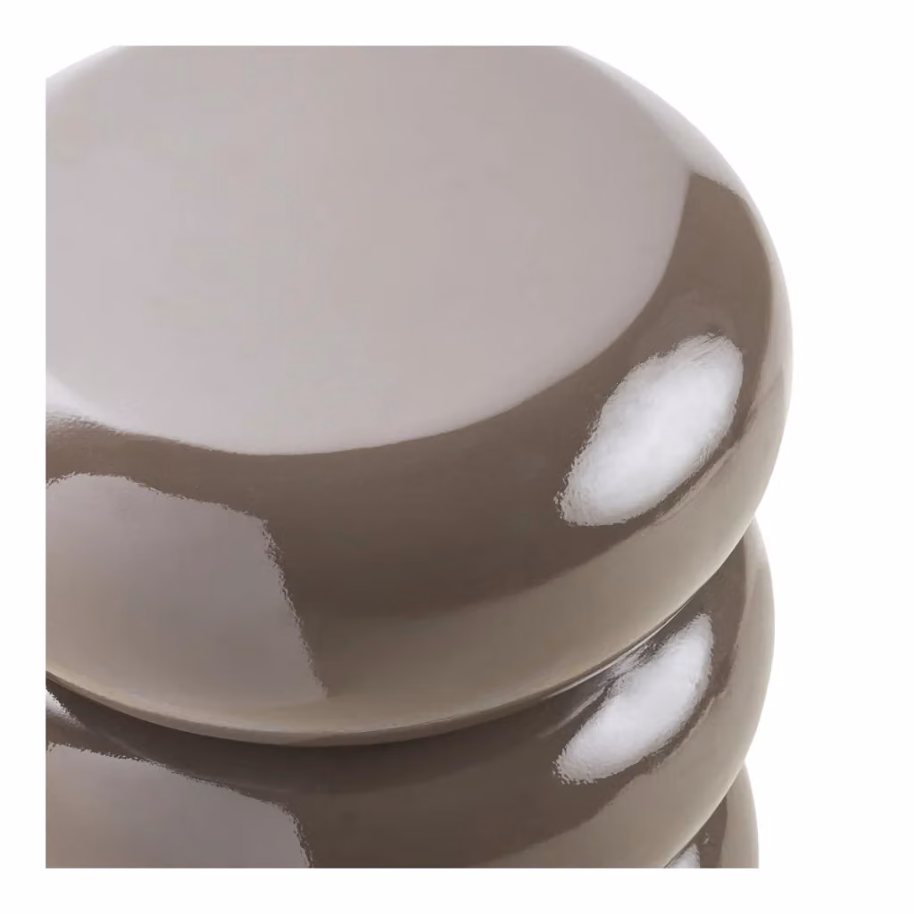 Tavolino rotondo Vikasa Home in fibra di vetro marrone tortora, Diametro: 35,5 cm – 2