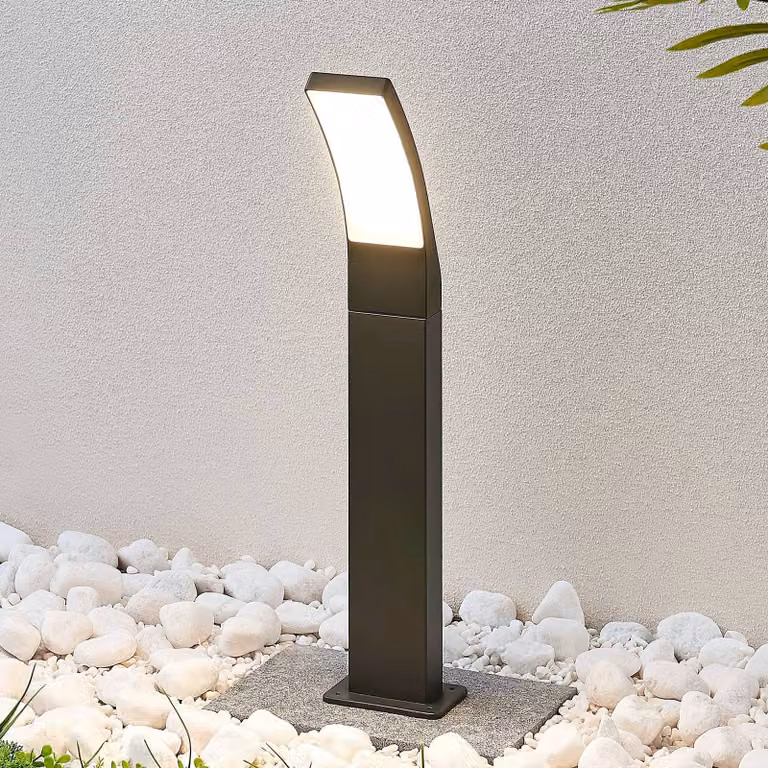 Lampioncino da giardino Ilvita Lindby, Nero, Alluminio, Moderno, Lampada LED da esterni