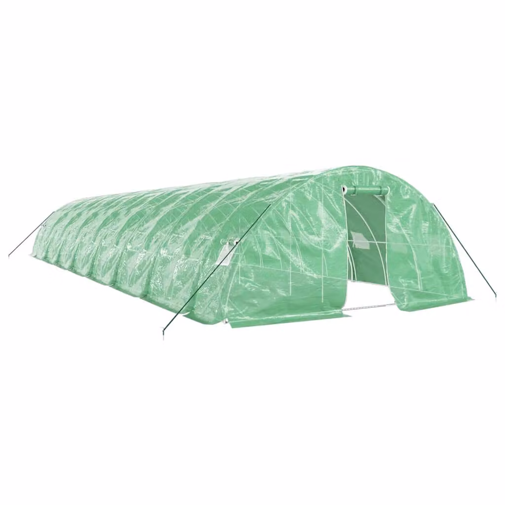 Serra con Telaio in Acciaio Verde 80 m² 16x5x2,3 m
