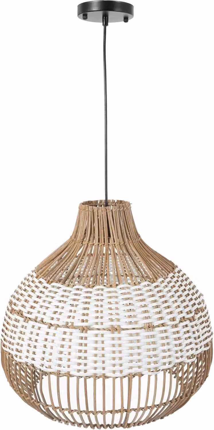 Lampada a sospensione MEZZORA in rattan naturale 25x40 cm