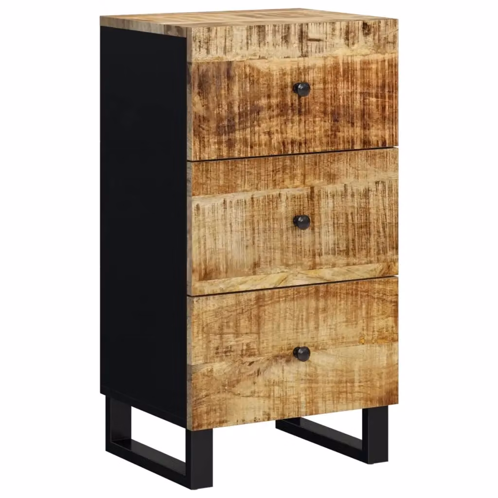 Credenza con 3 Cassetti vidaXL in Legno di Mango Marrone L: 40 cm, P: 33,5 cm, H: 75 cm – 2