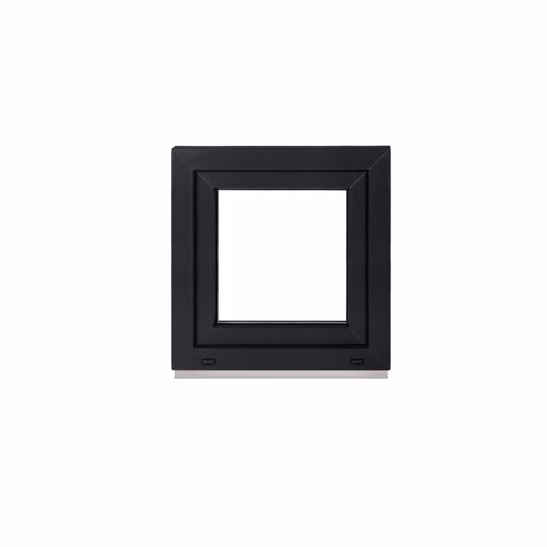 Finestra per cantina Framex Finestra in PVC-U interno bianco / esterno antracite Larghezza x altezza 60 x 60 cm (600 x 600 mm) 3 vetri (32 mm) Inclinazione e rotazione DIN destra