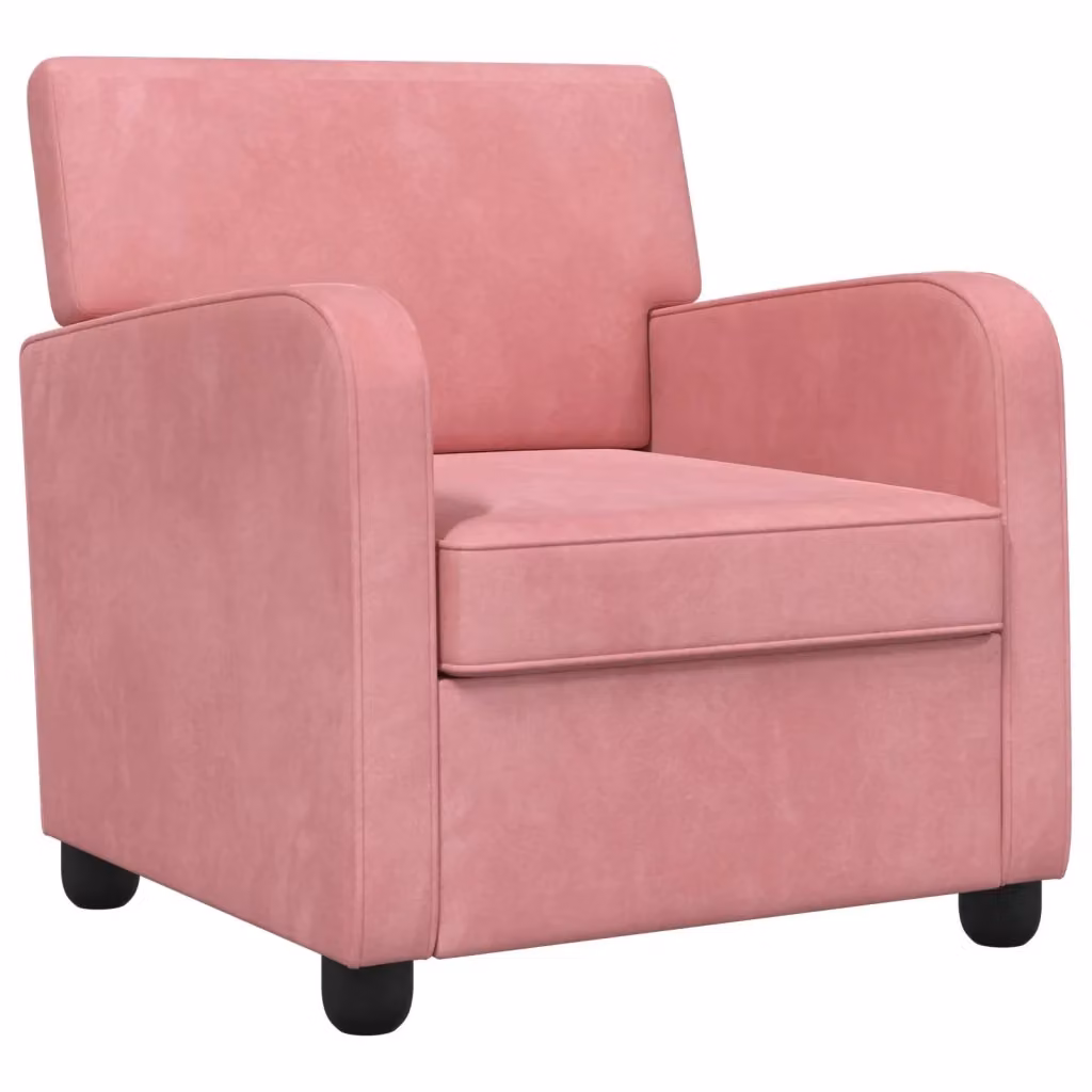 Poltrona moderna in velluto rosa con braccioli per soggiorno e camera da letto – 2