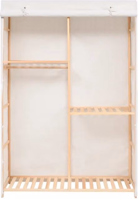 Armadio per Indumenti Bianco con Ripiani e Appendiabiti L: 110 cm, P: 40 cm, H: 170 cm CFW2193068