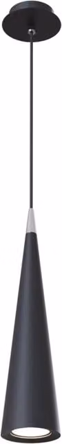 Lampada a sospensione Nevill GIORDANOSHOP in metallo nero con design a cono e altezza regolabile