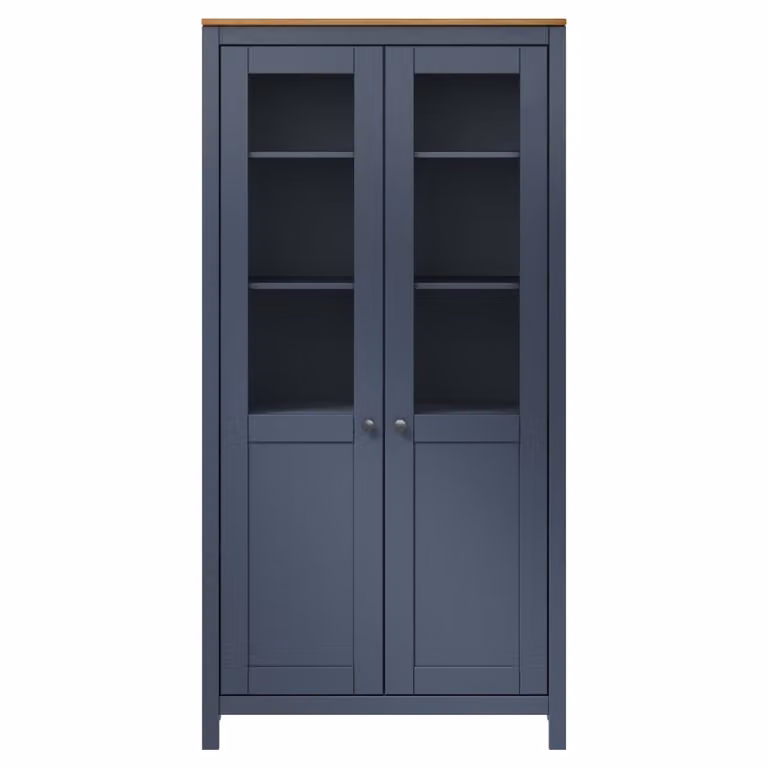 Credenza Alta Hill Grigia 85x37x170,5 cm in Legno di Pino