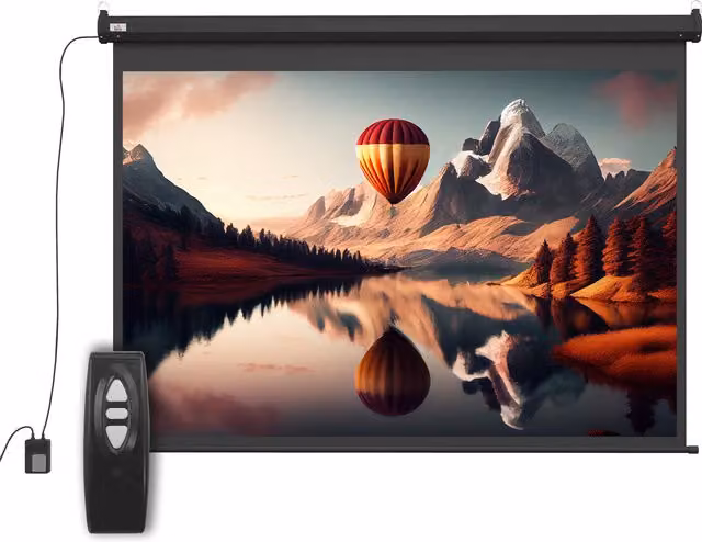 Schermo per proiettore HOMCOM da 89 pollici con formato 4:3, regolabile con telecomando, colore nero, L: 171 cm, H: 130 cm – 1