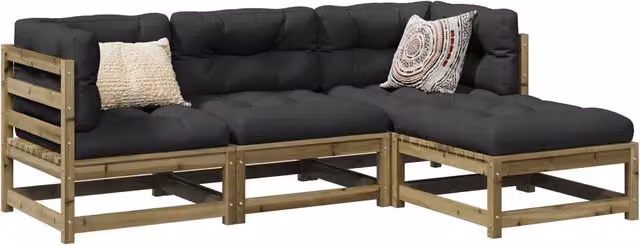 Set Divani da Giardino 4 pz in Legno Impregnato di Pino 3299380