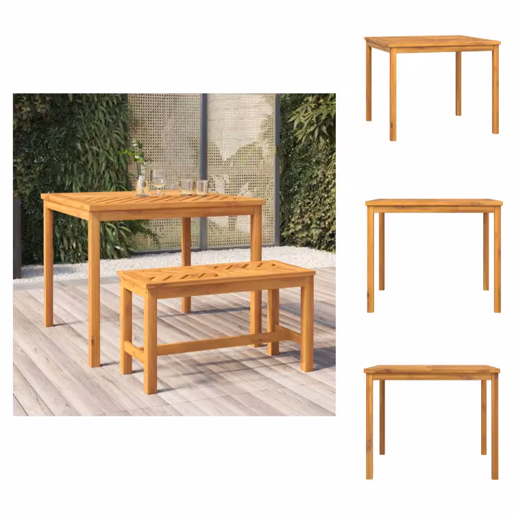 vidaXL Tavolo da pranzo da giardino 90x90x74 cm in legno massiccio di acacia - Tavoli da giardino