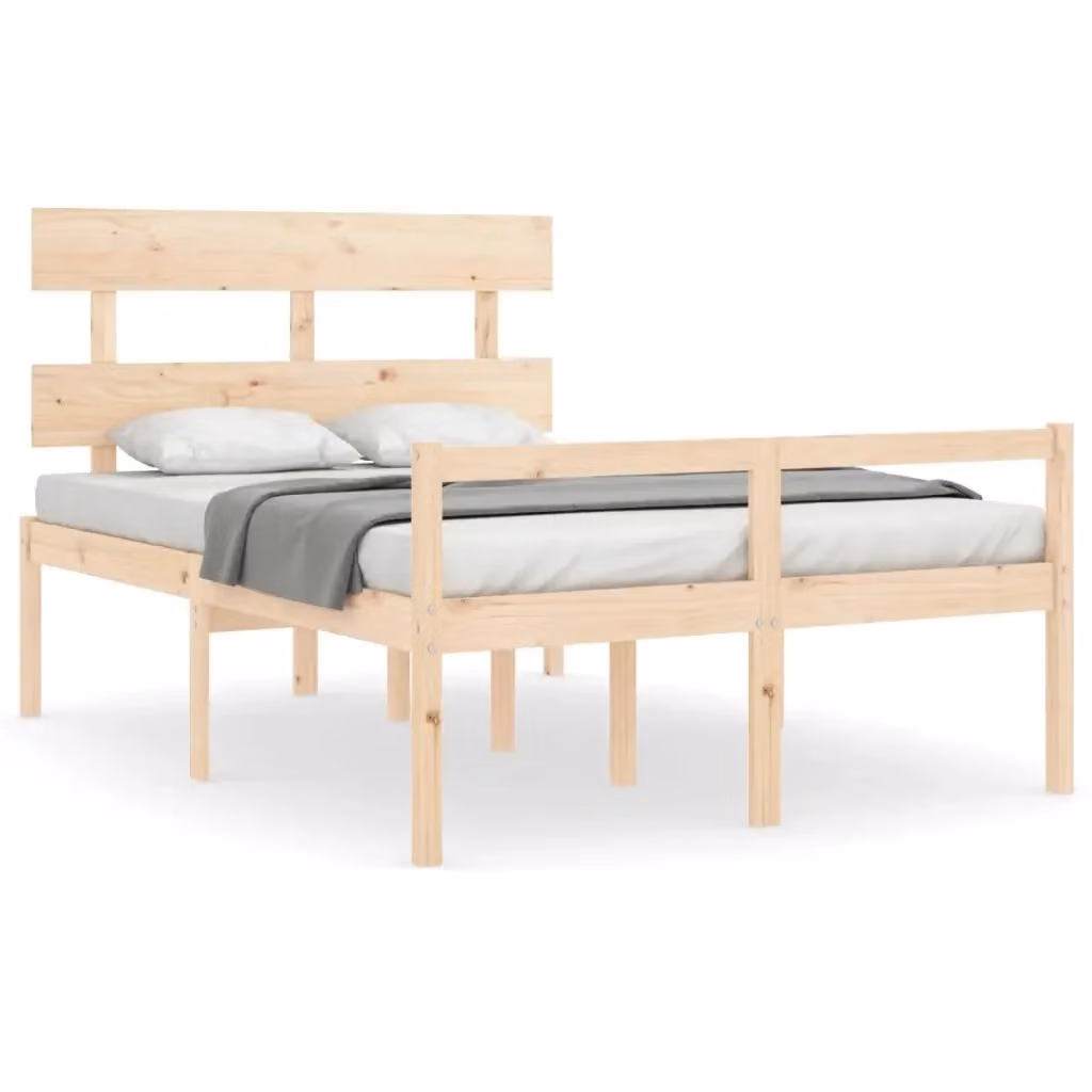 Letto per anziani vidaXL in legno massello di pino color beige L/P/H: 120 x 200 x 81 cm – 2