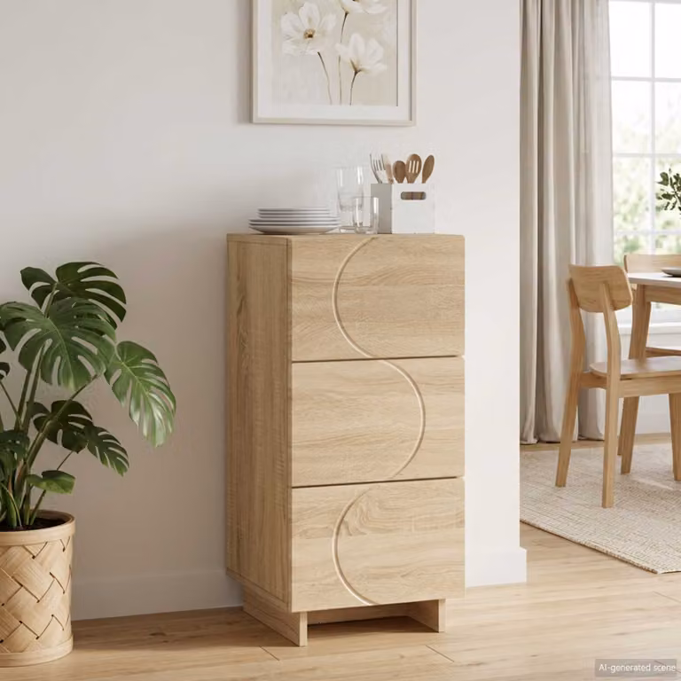 Credenza vidaXL in legno ingegnerizzato Rovere Sonoma marrone L: 33,5 cm, P: 34,5 cm, H: 75 cm