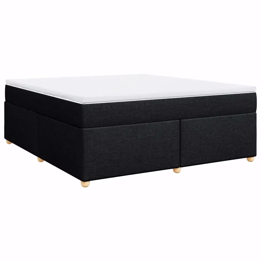Letto Ibrido vidaXL con Giroletto a Molle e Materasso in Tessuto Nero e Bianco L/P: 180 x 200 cm – 2