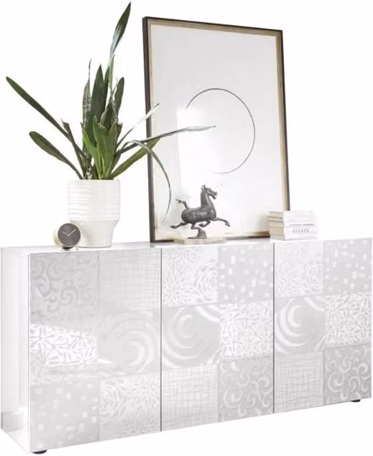 Mobile Buffet Moderno TFT Blossom Bianco in Melaminico L/P/H: 180 x 42 x 84 cm