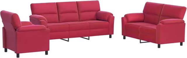Set di divani 3 pcs Rosso Vino Velluto 3430481