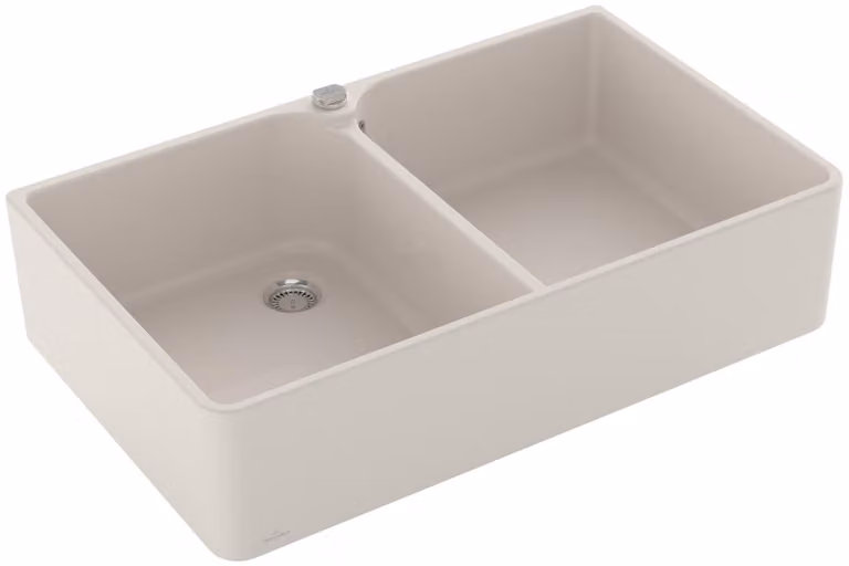 Villeroy & Boch VB lavello 90 X lavello doppia vasca 639002 900x550mm Crema CeramicPlus