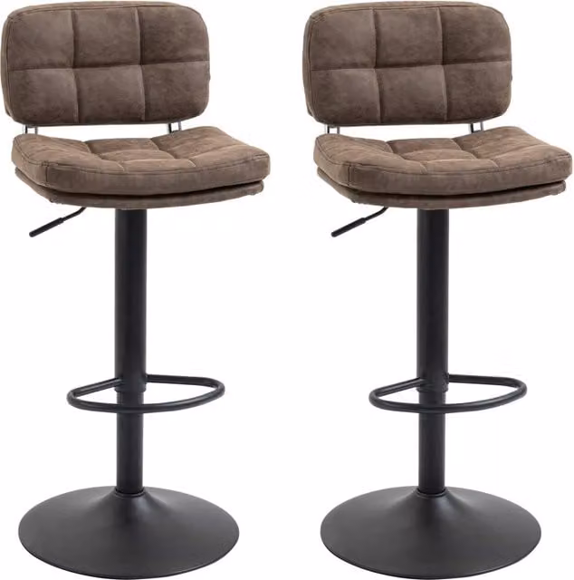 Sgabello da bar vintage XYLO girevole e regolabile con rivestimento in similpelle marrone e struttura in metallo – 1