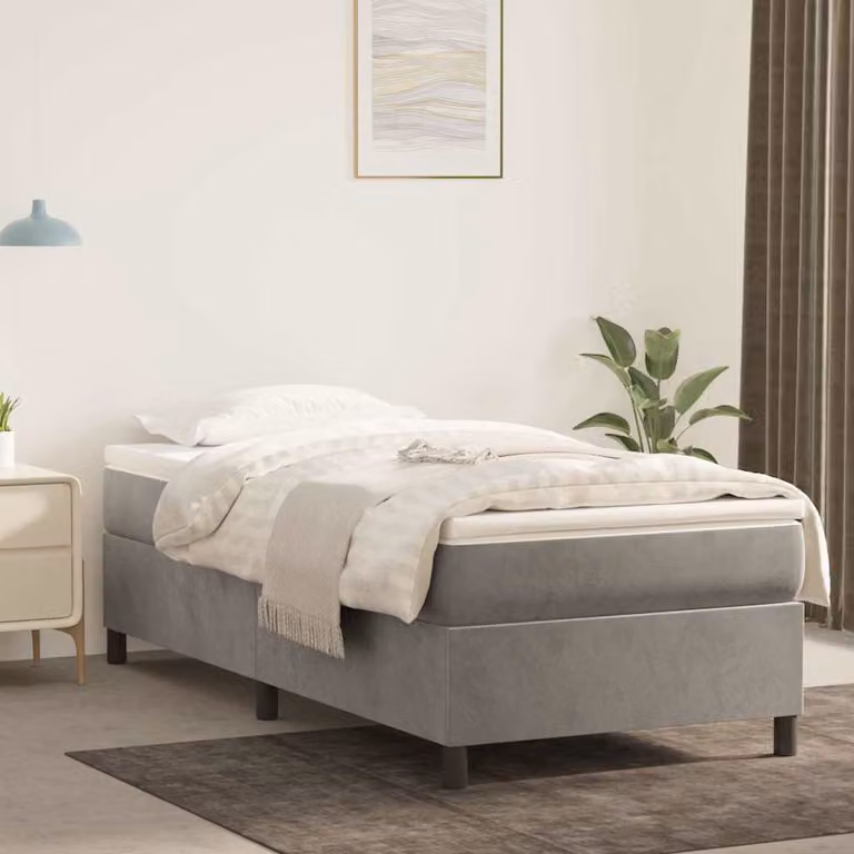 Coprimaterasso traspirante vidaXL in poliestere, disponibile in bianco o grigio, L/P/H: 100 x 200 x 5 cm