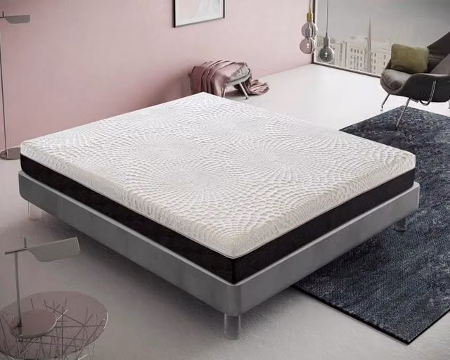 Materasso Ibrido MaterassieDoghe Singolo Bianco con Memory Foam e Rivestimento Antibatterico Rimosso, L/P/H: 90 x 200 x 25 cm
