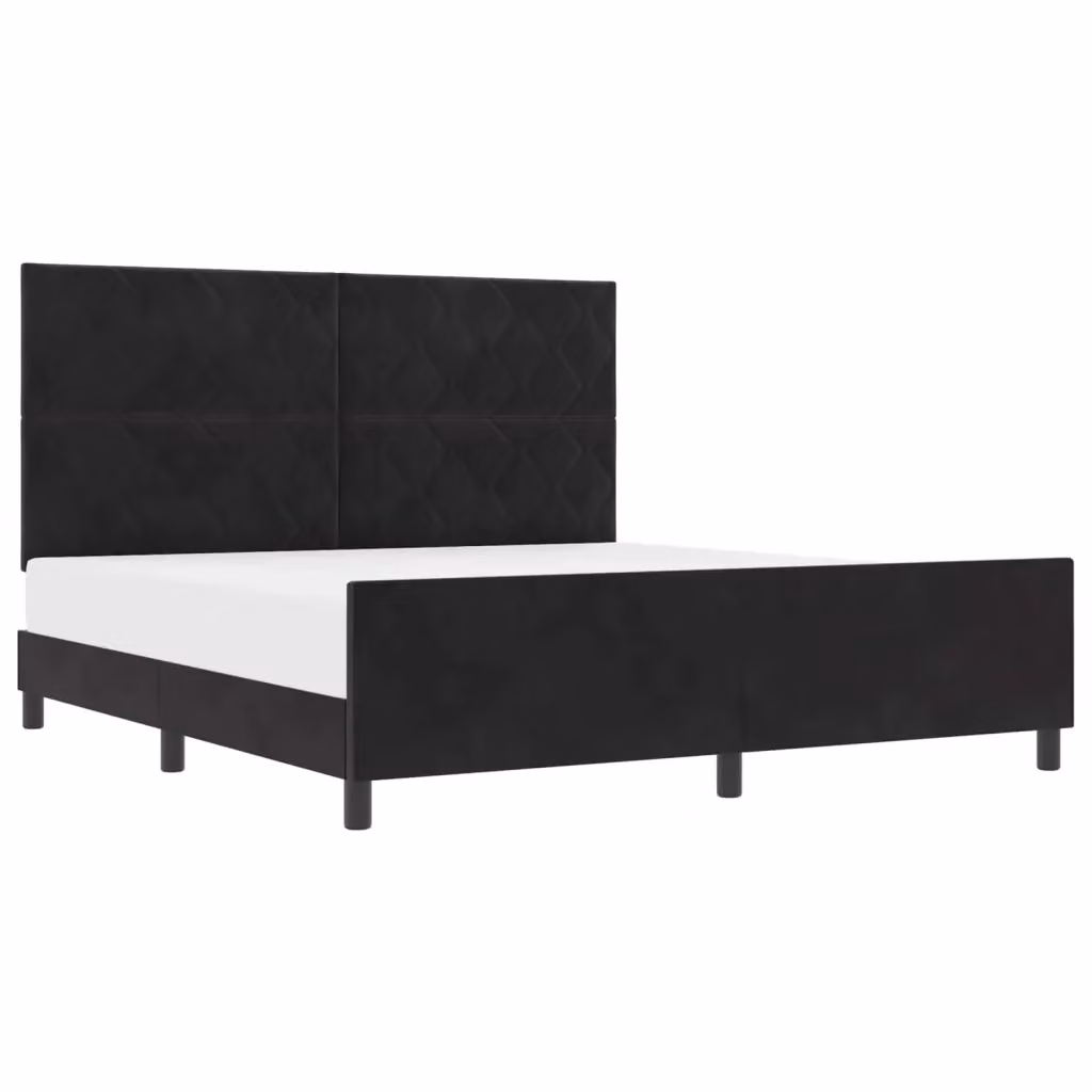Letto a molle con testiera in velluto nero vidaXL L/P: 180 x 200 cm – 2
