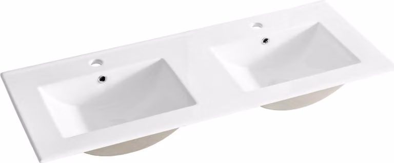 Waschtisch Keramik Doppel Handwaschbecken Badkeramik Waschtisch Platte 121cm