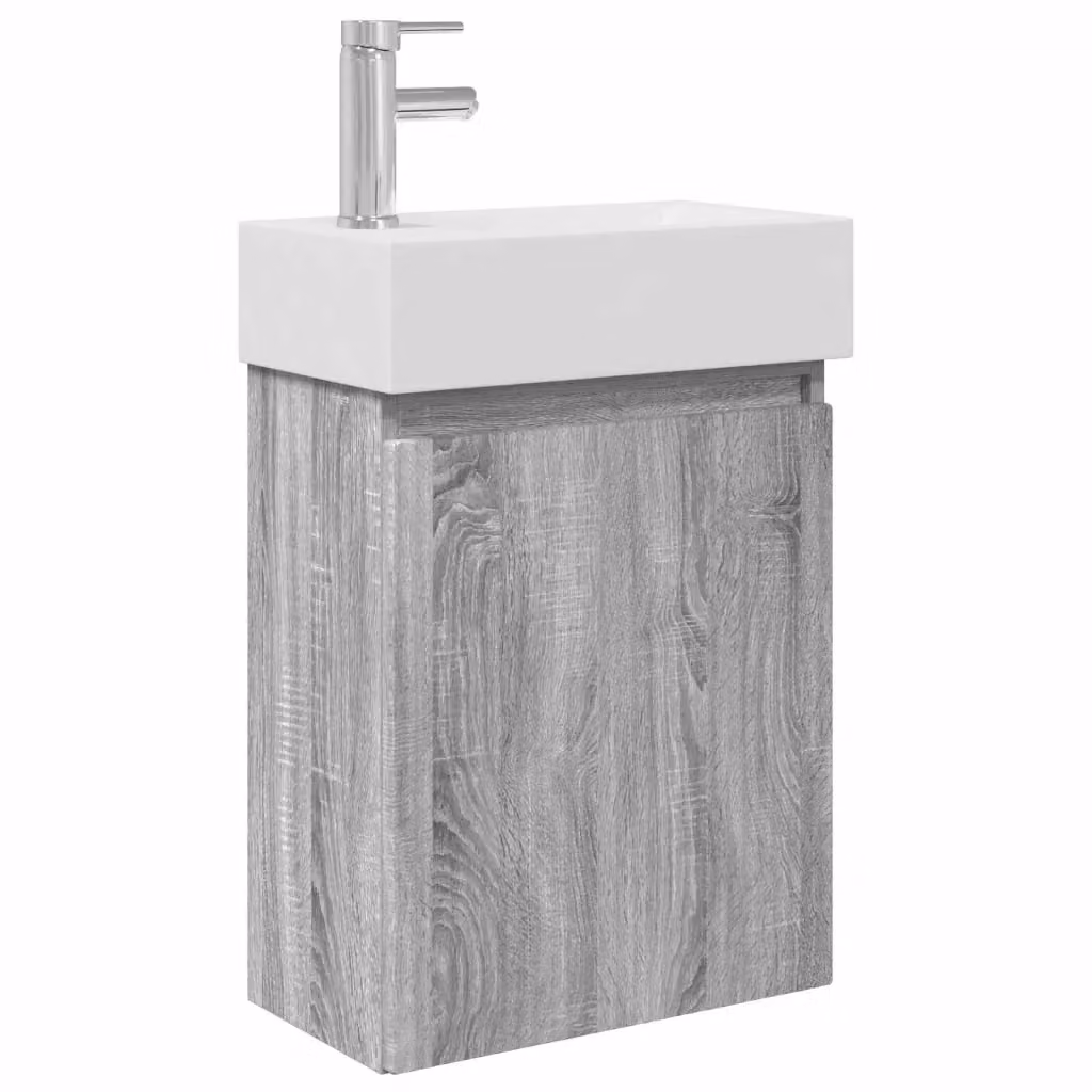 Mobile bagno sospeso vidaXL Sonoma grigio e bianco L: 45,5 cm, P: 22,5 cm, H: 84 cm – 2