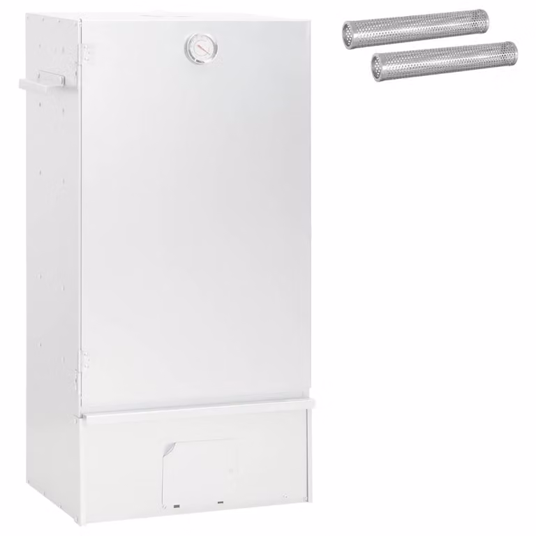 vidaXL Forno Affumicatore Verticale a Pellet in Acciaio Zincato Argento L/P/H: 44,5 x 29 x 83 cm