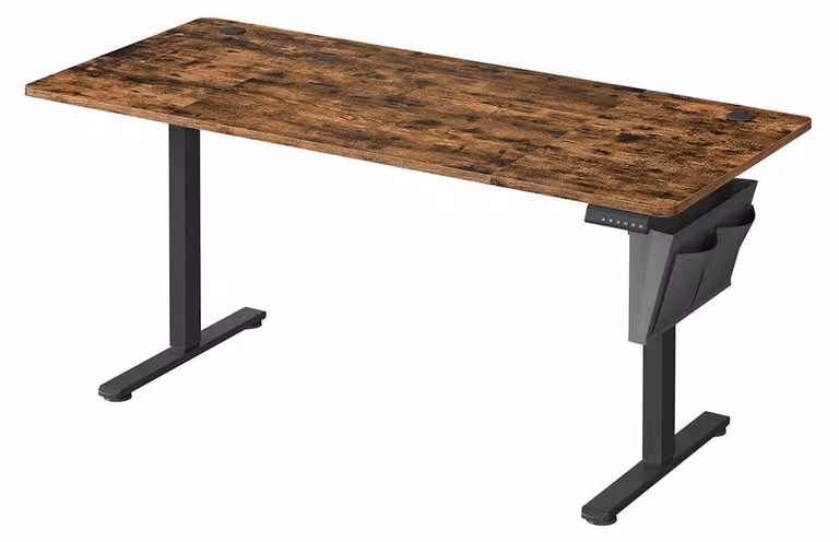 Scrivania regolabile in altezza, con sistema elettrico, per seduta e lavoro in piedi, struttura in pannelli di legno e acciaio, dimensioni 60 x 160 x 72-120 cm