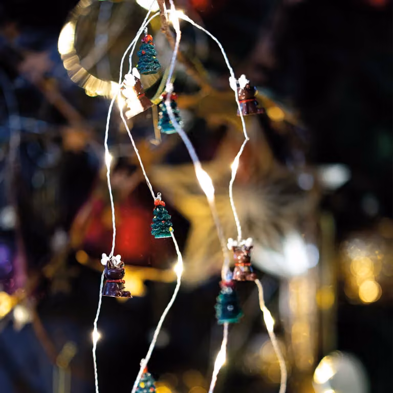 Fata luci LED decorazione albero di Natale motivo renna 20 LED bianco inverno batteria