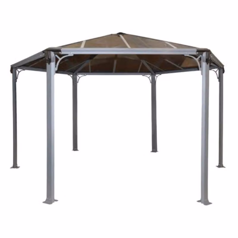 Copertura per gazebo esagonale Palram in alluminio e policarbonato grigio – 2