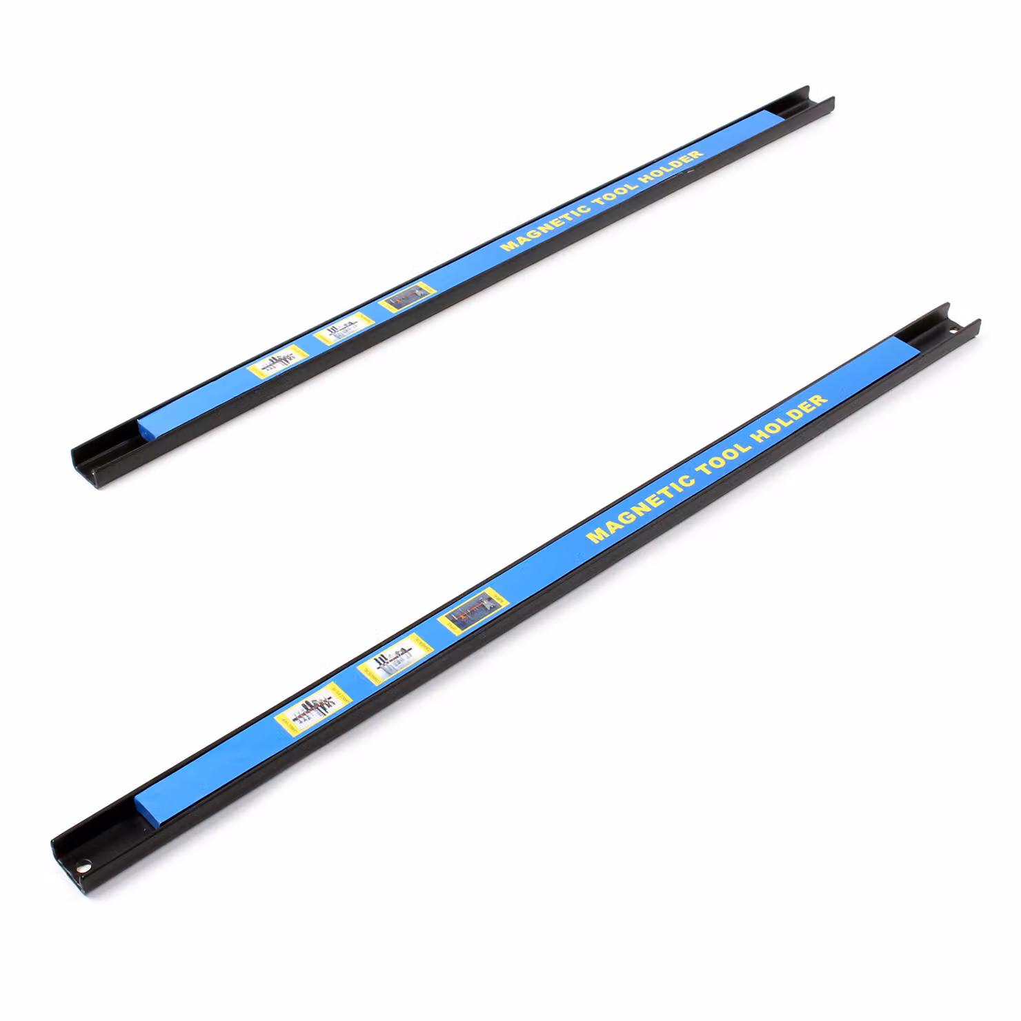 Wiltec striscia magnetica set di 2 portautensili da 61 cm in acciaio Rotaia come supporto a parete per officina per il montaggio a parete Strumento striscia magnetica strumento a parete
