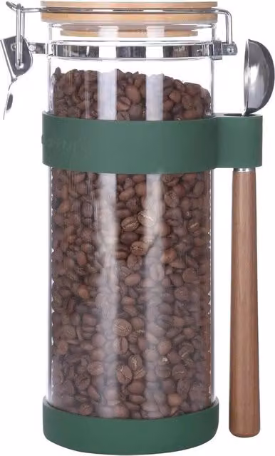 Caraffa in vetro YANELA trasparente con chiusura ermetica e a prova di perdite da 1,5 l per la conservazione del caffè