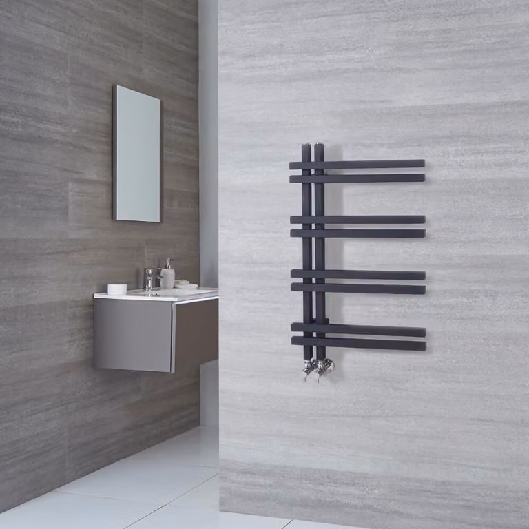Scaldasalviette di Design - Termoarredo Bagno Antracite - 800 x 500mm - 280W - Tika