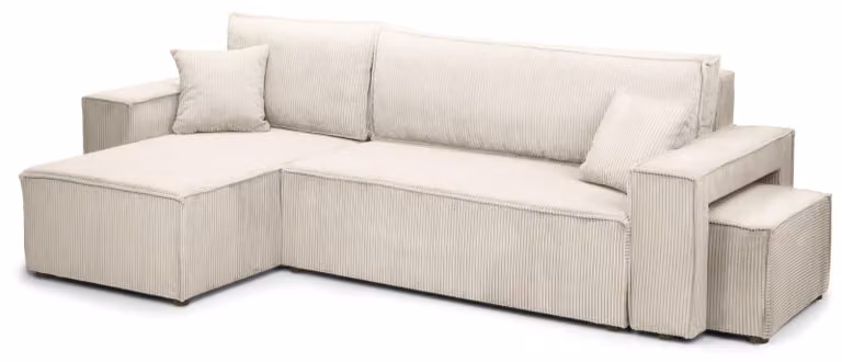 Divano a tre posti con funzione letto, colore "beige porcellana"