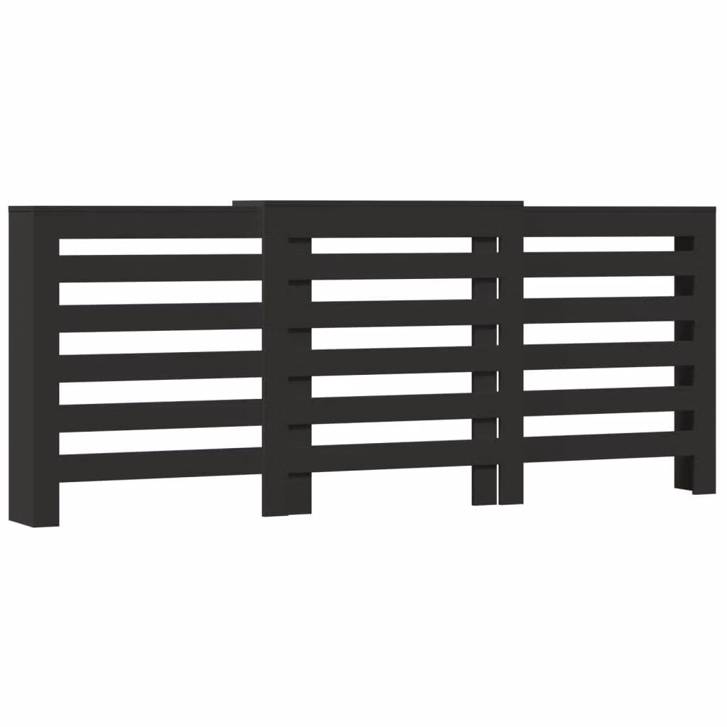 Copertura Termosifone Nera 205x21,5x83,5 cm Legno Multistrato