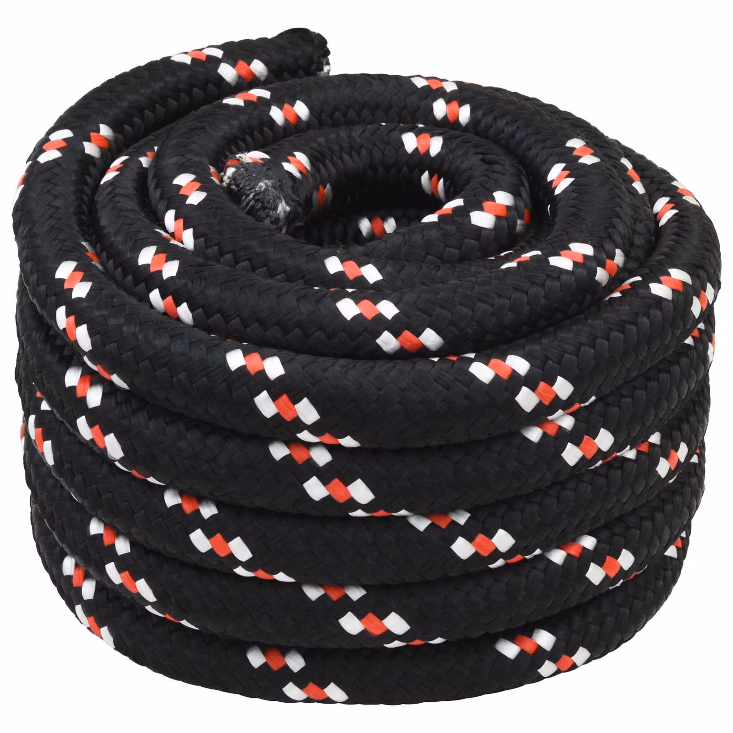 Corda da barca vidaXL in polipropilene nero e rosso, diametro: 60 mm, lunghezza: 5 m